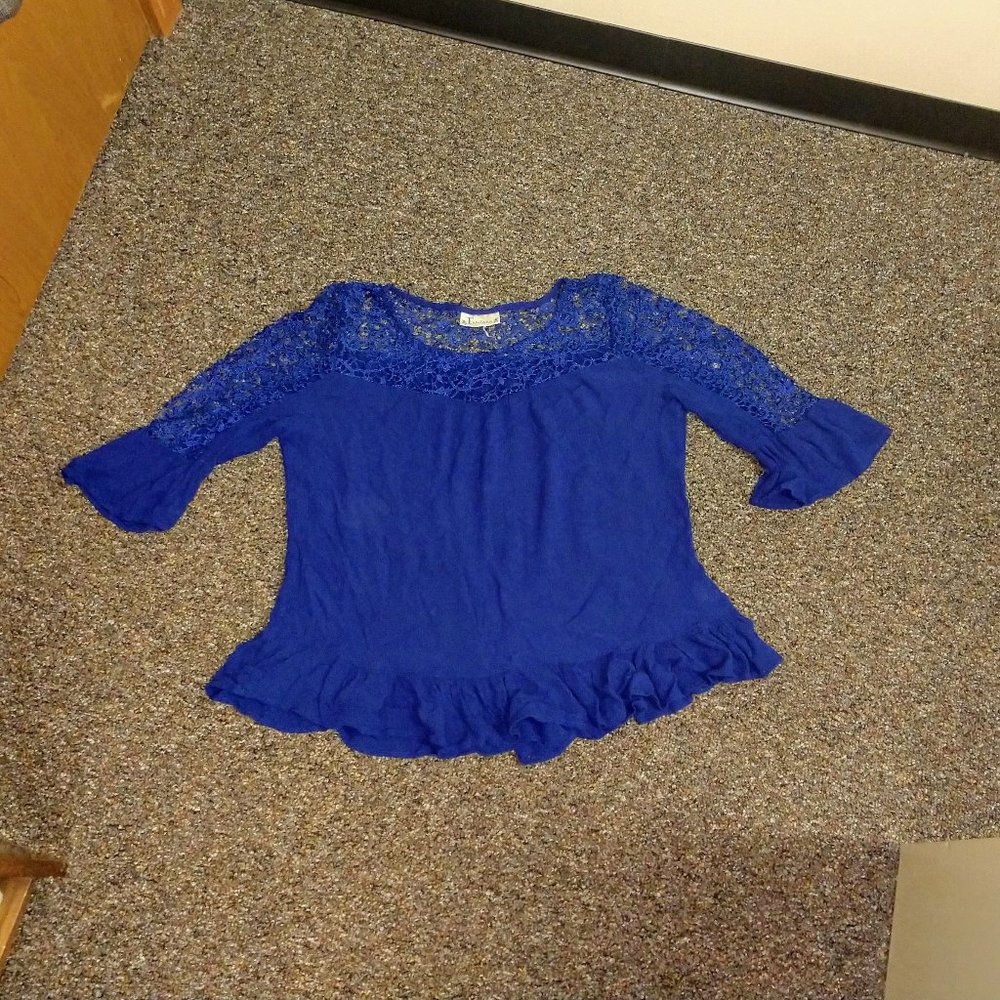 royal blue lace top